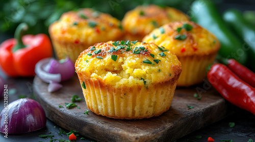 Obraz na płótnie Spicy cornbread muffins w salonie