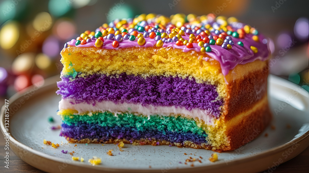 Colorful layered cake