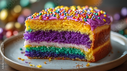 Obraz na płótnie Colorful layered cake w salonie