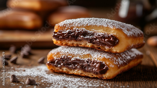 Obraz na płótnie Chocolate-filled beignets w salonie