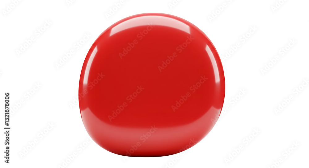 Red Sphere Object Casting Soft Shadow on White Background Red Sphere Object Casting Soft Shadow on White Background