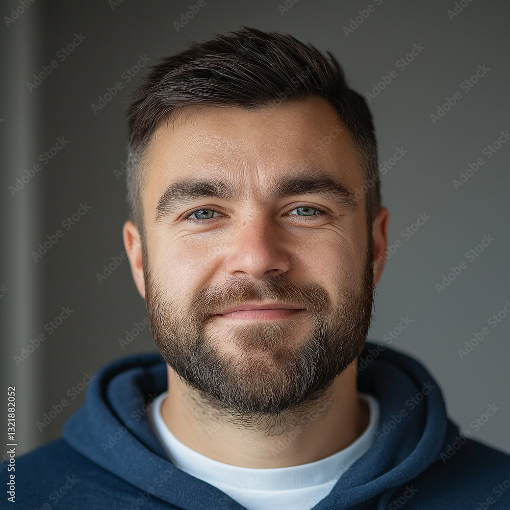 Fototapeta premium Portrait of a smiling man with a beard.