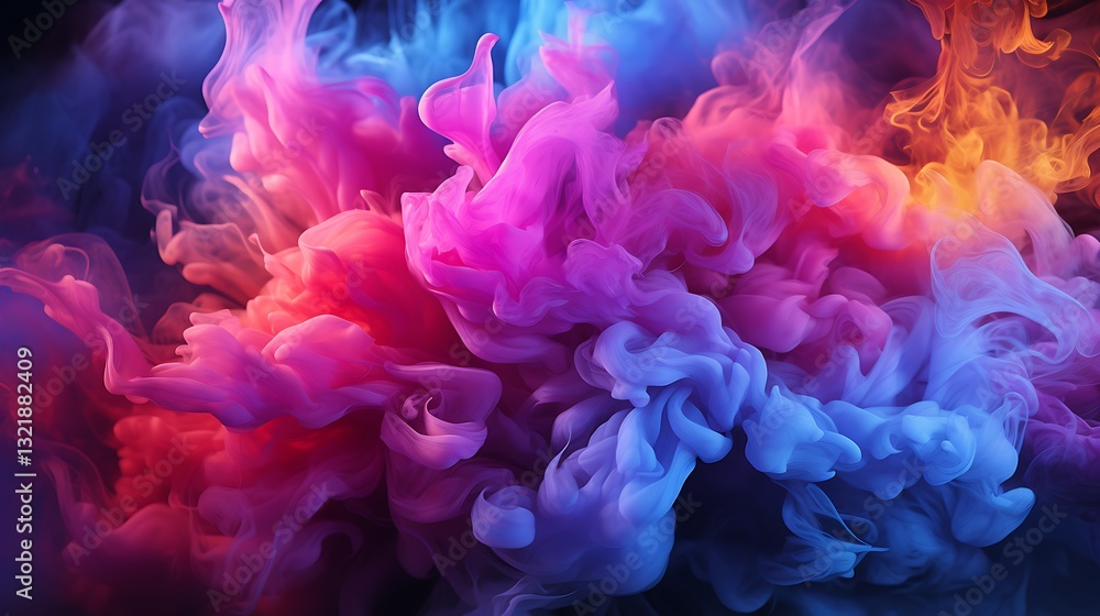 Fototapeta premium Abstract Colorful Ink Swirls: A Vivid Symphony of Hues