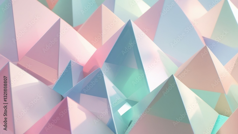 Abstract Pyramid Landscape in Pastel Colors Abstract Pyramid Landscape in Pastel Colors