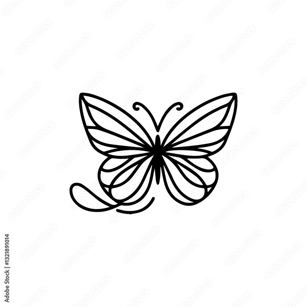 butterfly vector logo minimalist line art illustration butterfly vector logo minimalist line art illustration