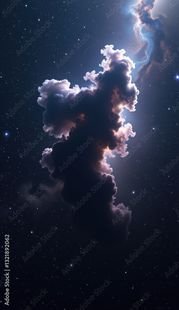 Fototapeta premium This stunning digital artwork presents a vibrant and surreal cosmic scene, blending elements of nebulae, planets, and star fields.