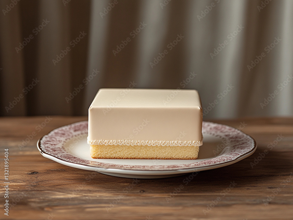 Minimalist Square Vanilla Cake with Smooth Frosting Minimalist Square Vanilla Cake with Smooth Frosting