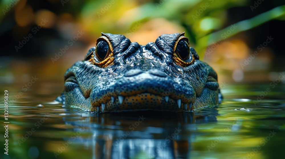 Fototapeta premium Spectacular Close-up of an Alligator Emerging from the Water
