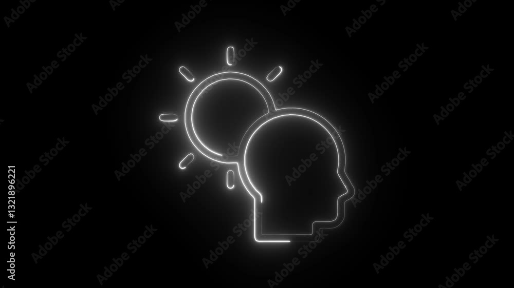 Glowing neon reflection icon isolated on black background. HD Video motion graphic animation Glowing neon reflection icon isolated on black background. HD Video motion graphic animation