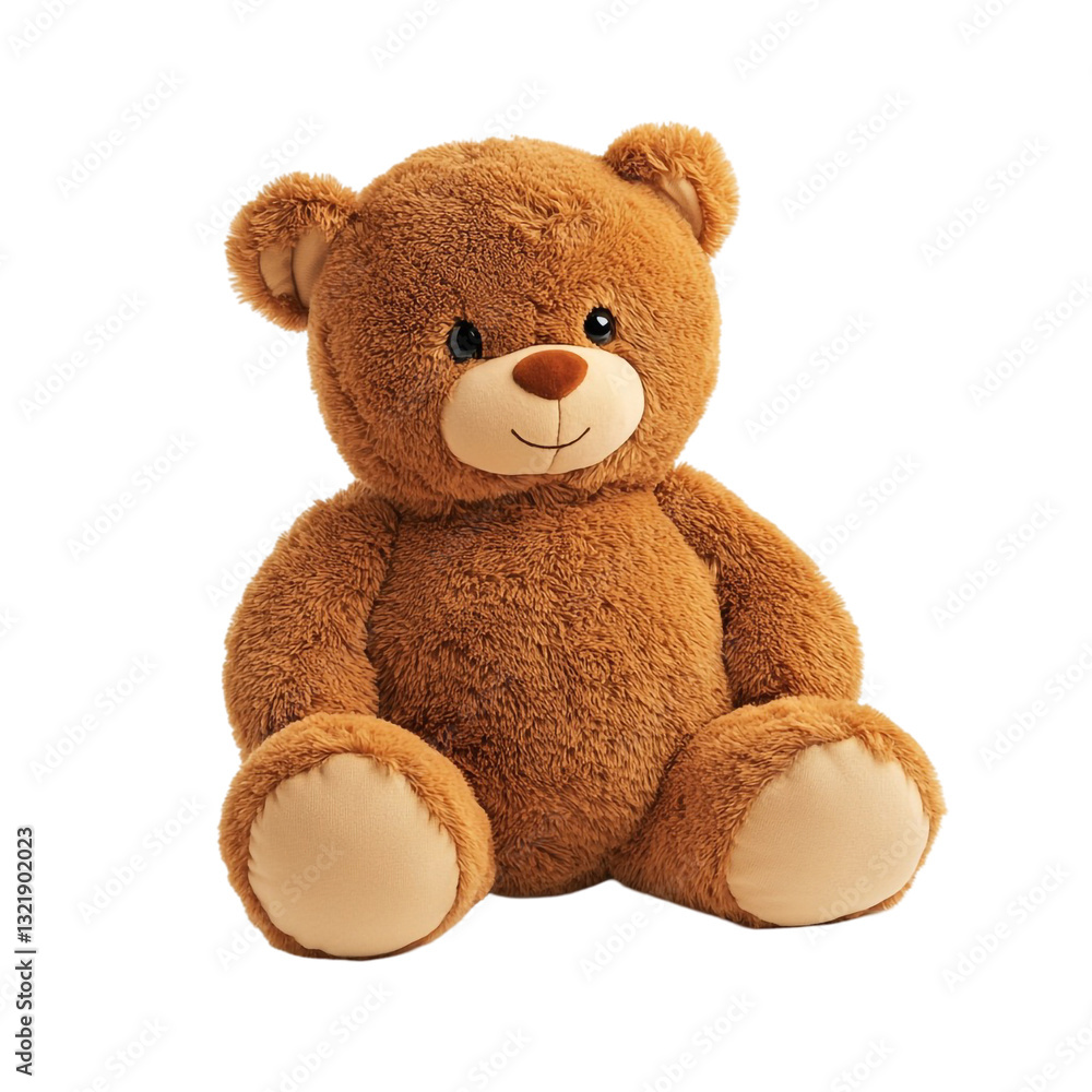 Obraz premium Adorable brown teddy bear sitting sweetly so cuddly and fluffy
