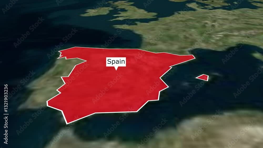 Vidéo Stock Argentina map animation with Spain flag highlighted border ...