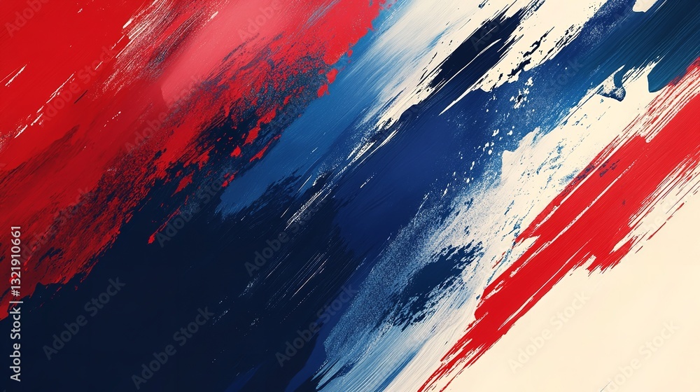 AI-Generated 4th of July Greeting Card: Festive Brush Strokes USA Red Art Blue White Stars Party AI-Generated 4th of July Greeting Card: Festive Brush Strokes USA Red Art Blue White Stars Party