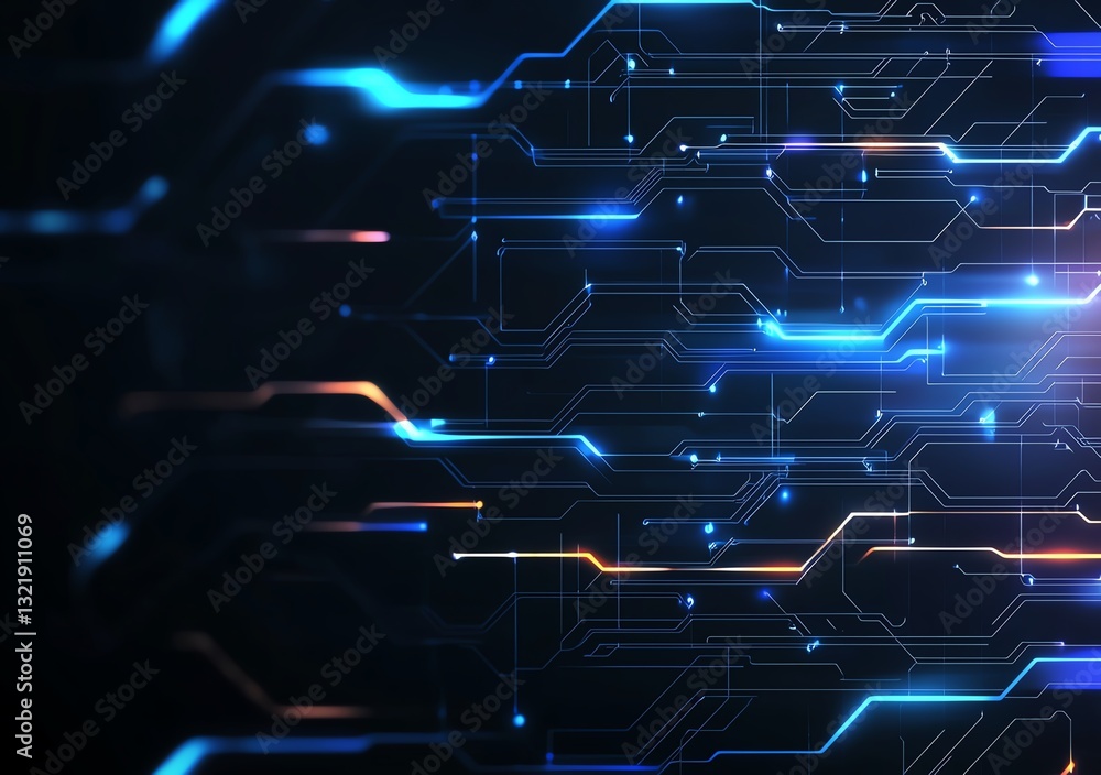 Dynamic abstract technology background featuring glowing lines and circuits representing data flow. Ideal for digital themes, tech presentations, and futuristic designs. Dynamic abstract technology background featuring glowing lines and circuits representing data flow. Ideal for digital themes, tech presentations, and futuristic designs.