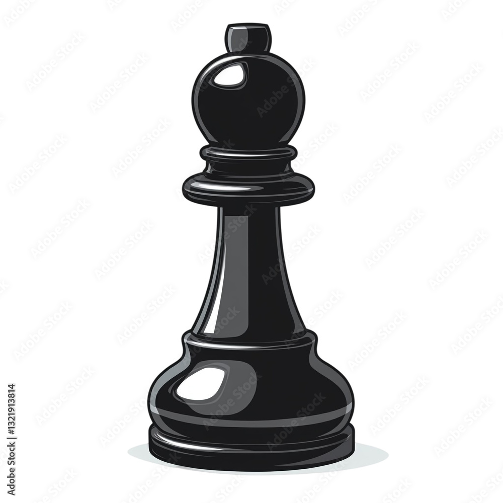 A black chess bishop stands tall ready for battle A black chess bishop stands tall ready for battle