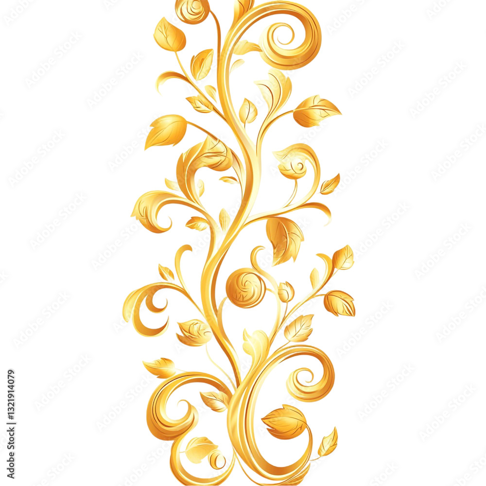 Elegant golden floral design swirls and leaves a luxurious pattern Elegant golden floral design swirls and leaves a luxurious pattern