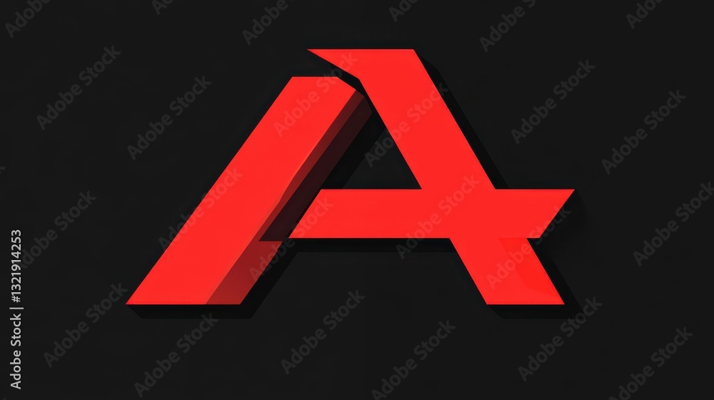 Obraz premium A bold 3D red letter 