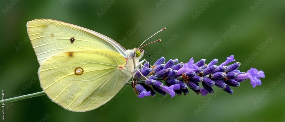 Fototapeta premium Butterfly on lavender flower nature close-up vibrant environment
