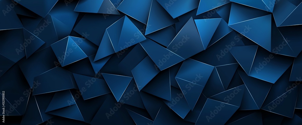 A modern and abstract background design featuring a dynamic arrangement of blue geometric shapes that create depth and visual interest, perfect for use in digital projects.