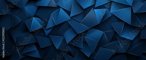 Obraz na płótnie A modern and abstract background design featuring a dynamic arrangement of blue geometric shapes that create depth and visual interest, perfect for use in digital projects. w salonie