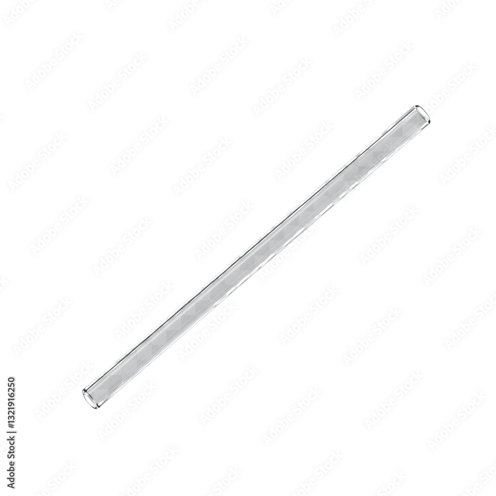Clear Plastic Drinking Straw on Transparent Background Clear Plastic Drinking Straw on Transparent Background