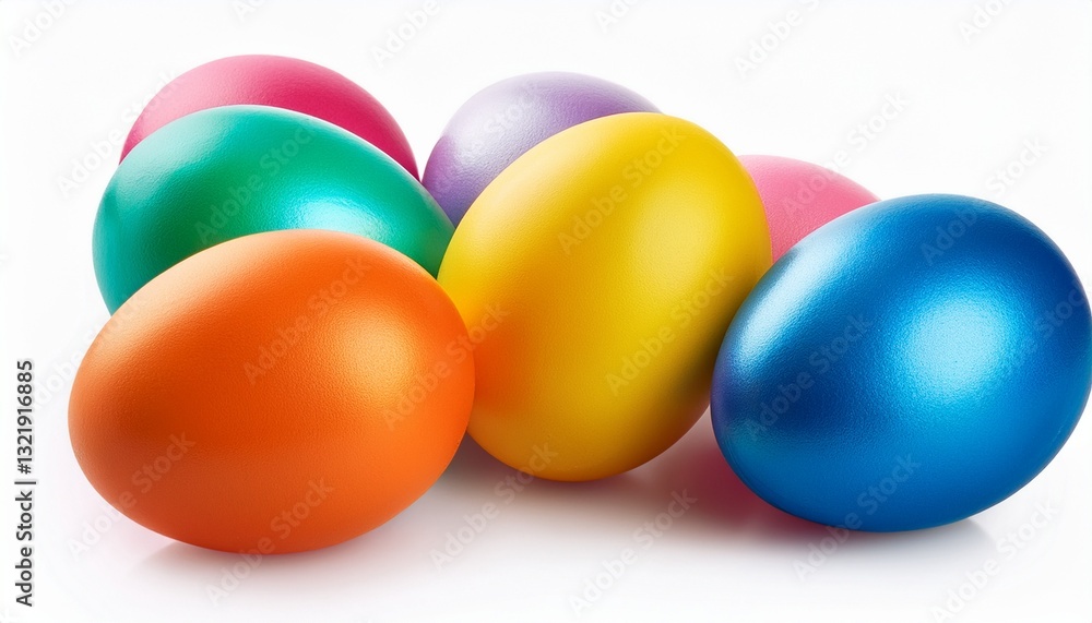 A group of colorful easter eggs, isolated on a white background