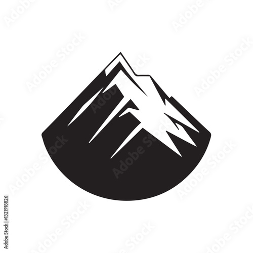 Minimalistic Mountain Illustration – Bold and Clean Vector Design
