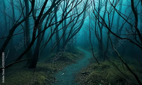 a path through a dark forest .