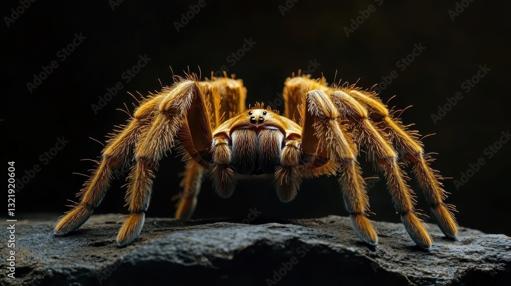 A close up image of a large brown hairy spider A close up image of a large brown hairy spider