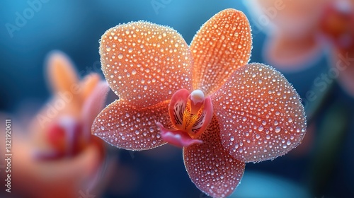 Dew-Kissed Orchid: A Symphony of Peach and Serenity