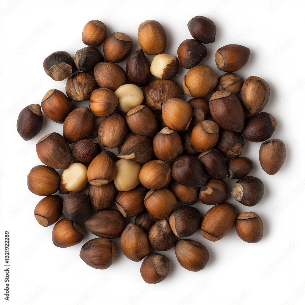 Obraz premium Different Nuts Pile top view 