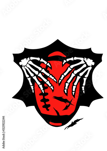 rugby foot americain griffes squelette main logo 