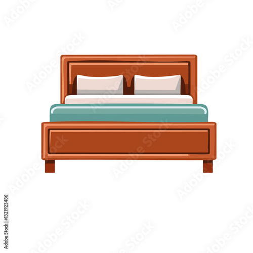 Obraz na płótnie Hotel double room bed vector icon design w salonie