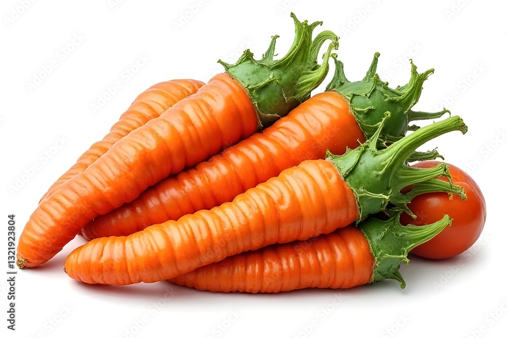 Freshly Harvested Organic Carrots with Intricate Tops Freshly Harvested Organic Carrots with Intricate Tops