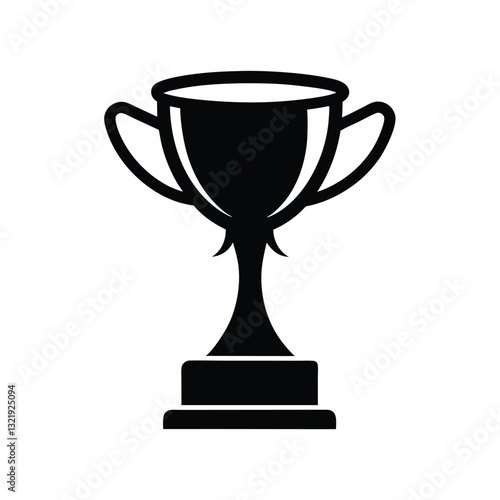 Trophy cup icon black silhouette vector illustration simple