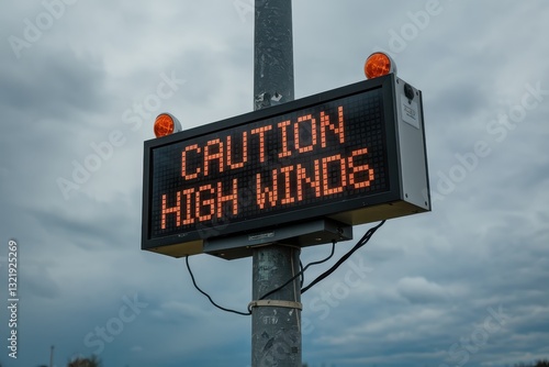 Caution High Winds Digital Sign