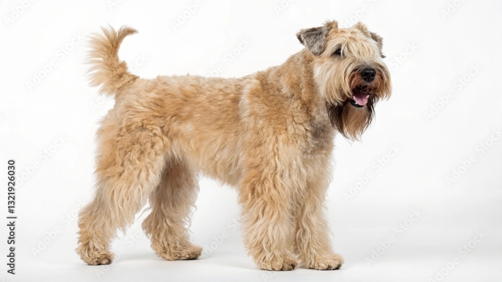 Wheaten Terrier in full view on white studio background Wheaten Terrier in full view on white studio background