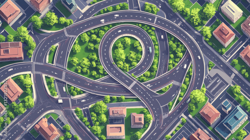 City road and highway top view, elements for map. Crossroads, motorway bend, twists and traffic circles. Street roads plan kit vector set. Road parts street traffic, plan elements illustration City road and highway top view, elements for map. Crossroads, motorway bend, twists and traffic circles. Street roads plan kit vector set. Road parts street traffic, plan elements illustration
