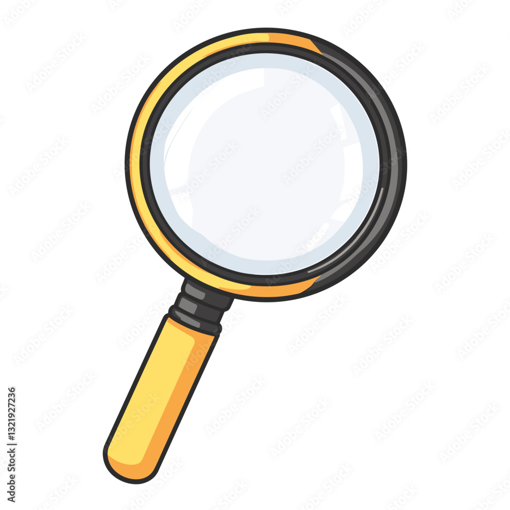 Magnifying glass icon in flat style Loupe vector illustration on a isolated white background Searching sign concept Magnifying glass icon in flat style Loupe vector illustration on a isolated white background Searching sign concept