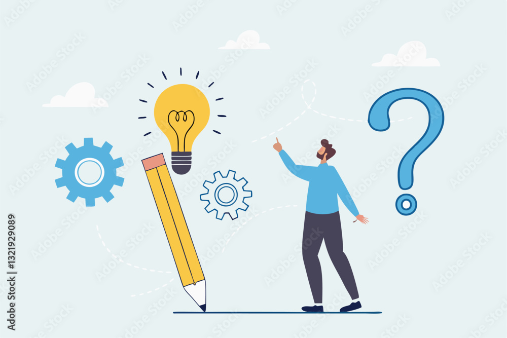 Creative thinking for solution or result, solving problem or question and answer, method or analysis for solution and success, resolution process concept, businessman solving problem with solution. Creative thinking for solution or result, solving problem or question and answer, method or analysis for solution and success, resolution process concept, businessman solving problem with solution.