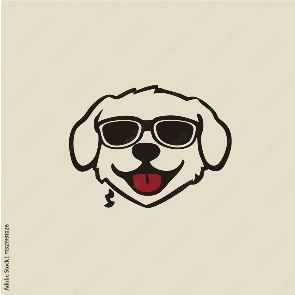 Obraz premium Cool Stylish Dog Wearing Trendy Red Sunglasses