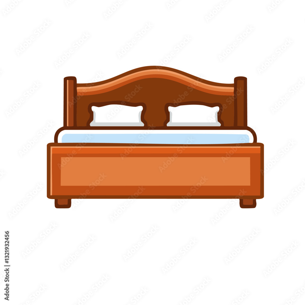 Hotel double room bed vector icon design