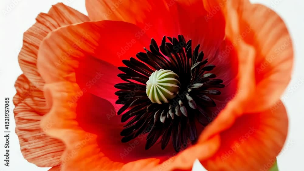 Vibrant red poppy flower showcasing intricate details and design in a natural setting during daylight