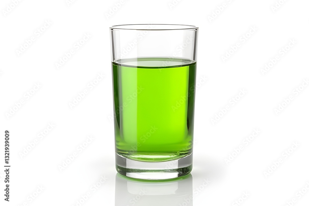 Green Liquid in a Short Glass - Refreshing Drink Image Green Liquid in a Short Glass - Refreshing Drink Image