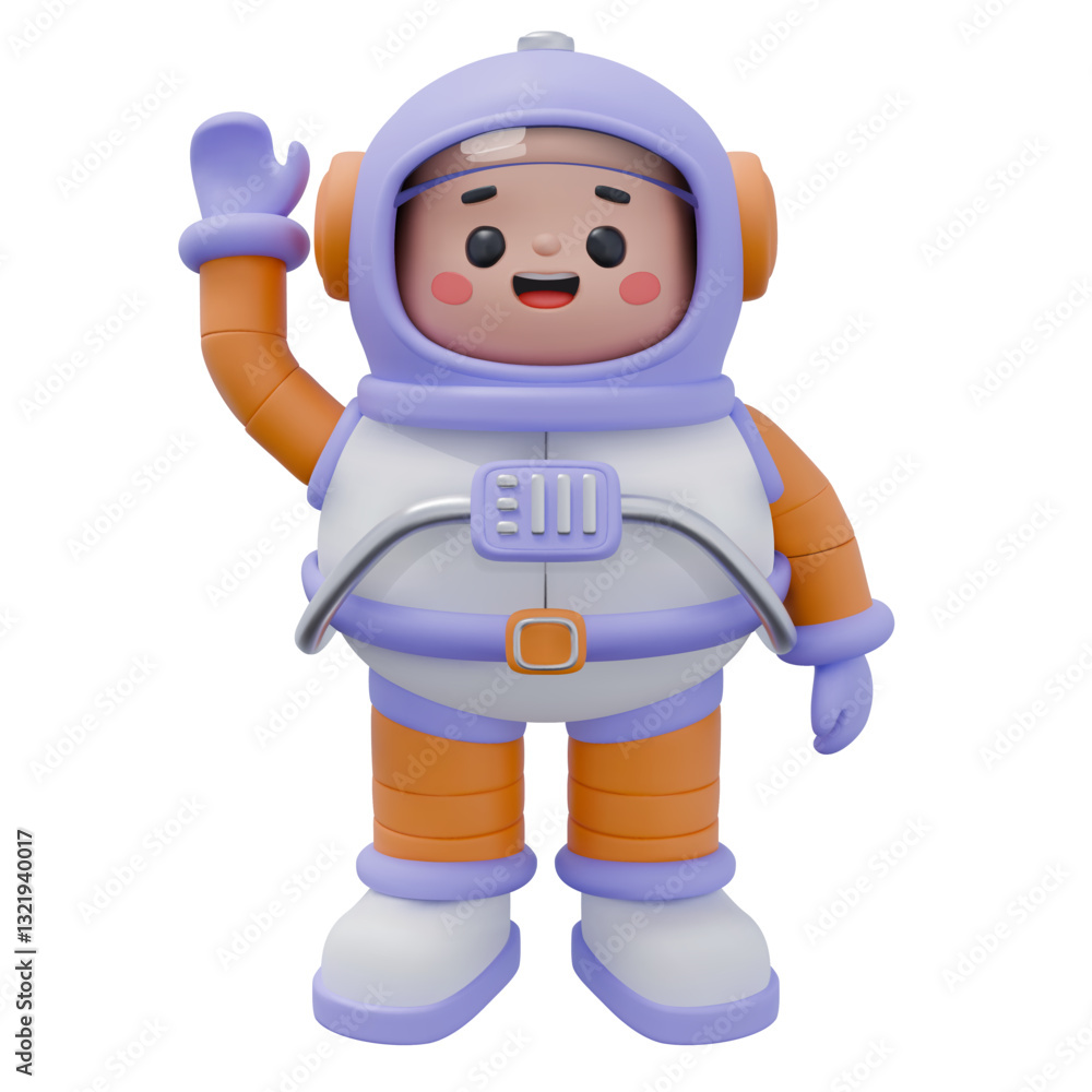 3d Rendering Cute Cartoon Astronaut Character Waving Hand Catch Chibi style Character. Vector illustration 3d Rendering Cute Cartoon Astronaut Character Waving Hand Catch Chibi style Character. Vector illustration