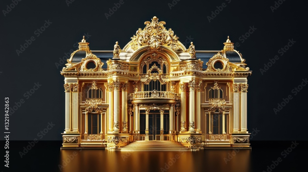 Obraz premium An incredibly ornate gilded building features intricate architectural designs