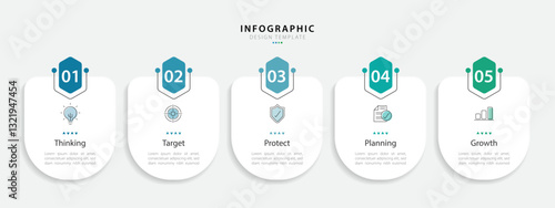 Timeline Creator infographic template. 5 Step timeline journey, calendar Flat simple infographics design template. presentation graph. Business concept with 5 options, gantt vector illustration.