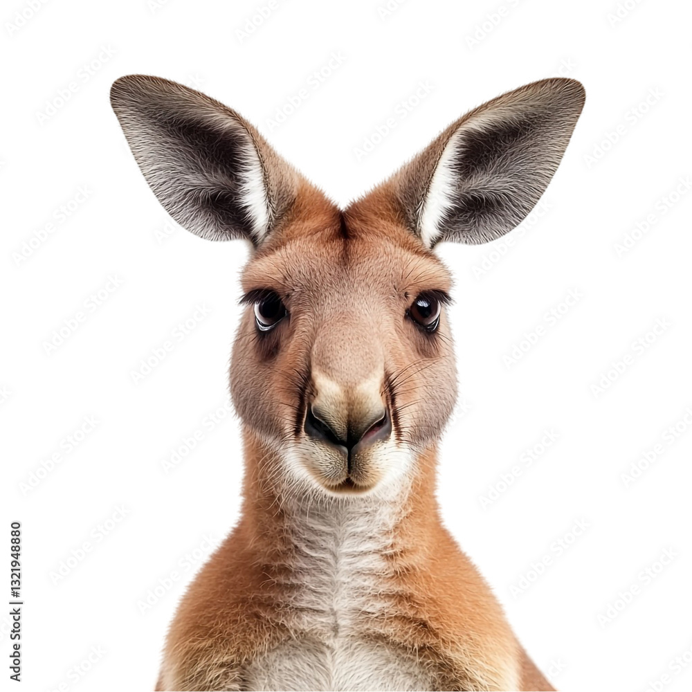 Obraz premium Adorable kangaroo close-up portrait showing curious eyes and soft fur