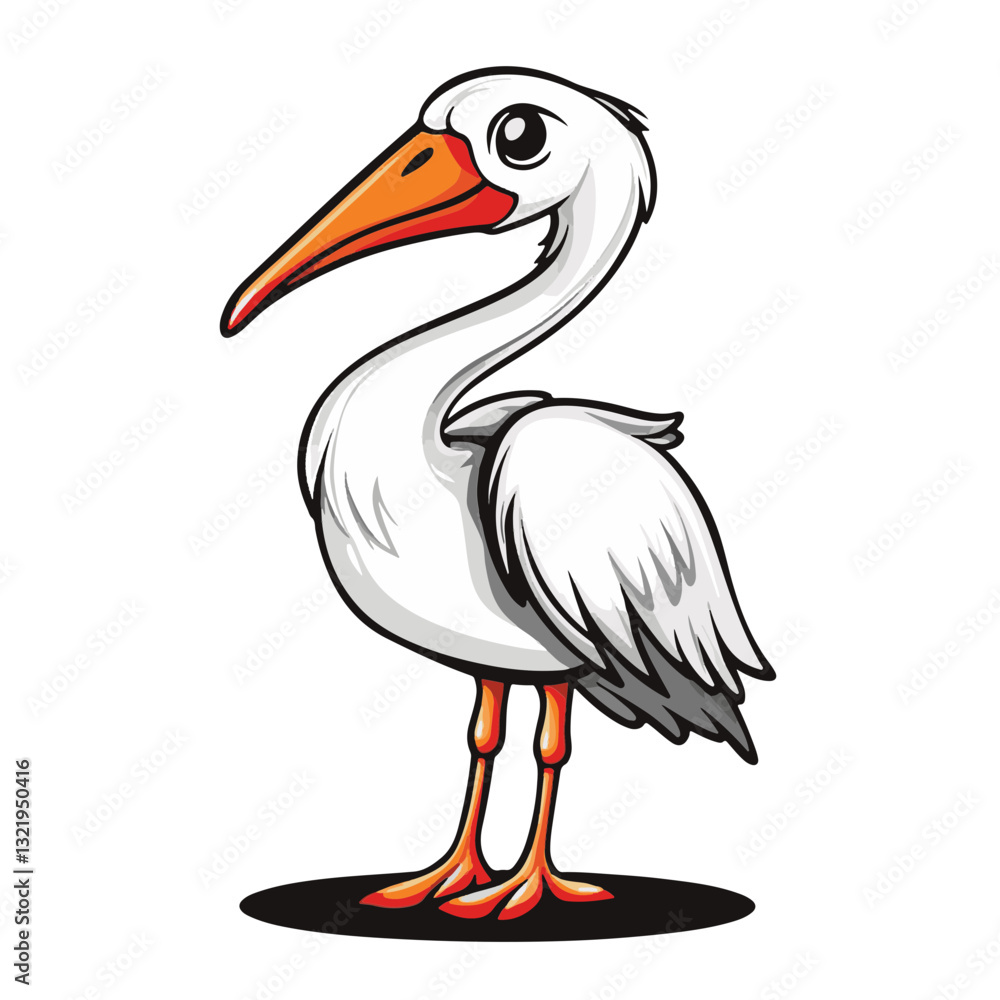 Fototapeta premium Heron, simple vector logo, white background
