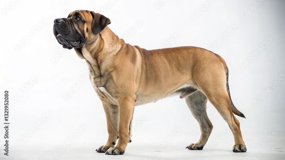 Obraz premium bullmastiff in full view on white studio background