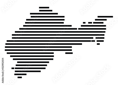 Symbol Map of the City Bad Hersfeld (Germany) showing the city with just a few black horizontal lines